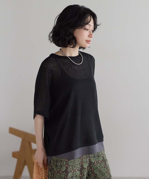 HEART MARKET(ハートマーケット)の「フェイクレイヤードプルオーバー(ニット/セーター・レディース・ブラック/グレー/ピンク/ミント/オートミール・FREE)」の6枚目の写真