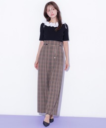 ＜セットアップ対応＞チェーンベルトタックワイドパンツ
