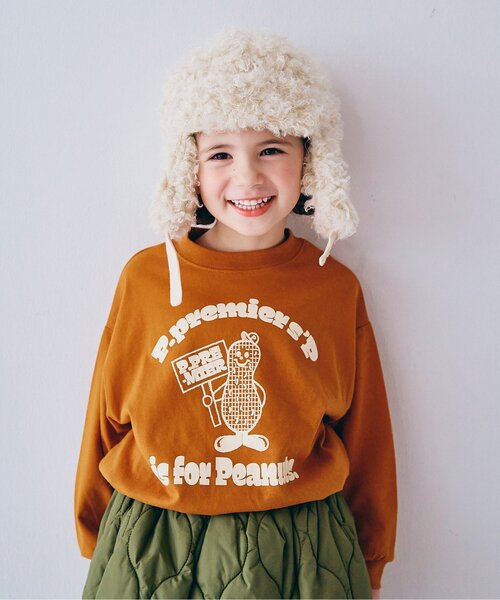 p.premier（ピードットプルミエ）の「イロチ買いしたいバリエーショングラフィックロンT（Tシャツ/カットソー・キッズ・ブルー/キャメル/グリーン/パープル/ブラウン/アイボリー/ネイビー/レッド/オフホワイト/マスタード/イエロー/ターコイズブルー・120/100/110/80/90/130/140）」の11枚目の写真