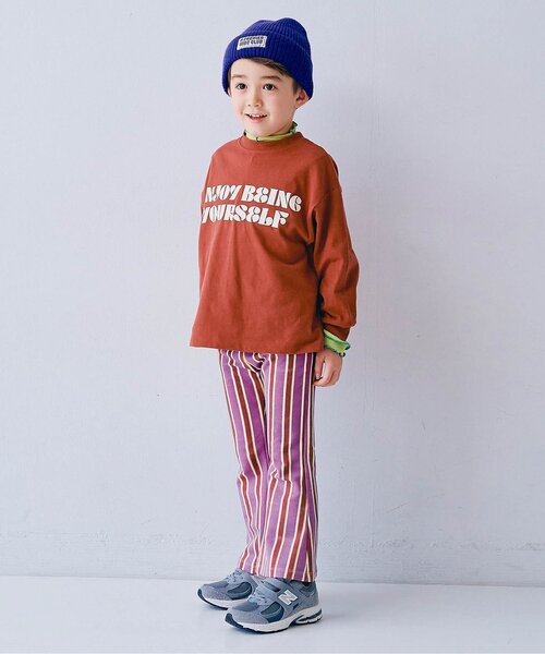 p.premier（ピードットプルミエ）の「イロチ買いしたいバリエーショングラフィックロンT（Tシャツ/カットソー・キッズ・ブルー/キャメル/グリーン/パープル/ブラウン/アイボリー/ネイビー/レッド/オフホワイト/マスタード/イエロー/ターコイズブルー・120/100/110/80/90/130/140）」の18枚目の写真