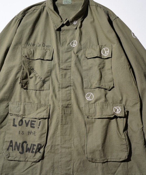 THRIFTY LOOK(スリフティールック)の「THRIFTY LOOK / スリフティールック DOODLE US MADE BDU JACKET COTTON RIPSTOP LONG BDUジャケット リメイク(ミリタリージャケット・メンズ・オリーブ・LARGE/X-LARGE)」の7枚目の写真