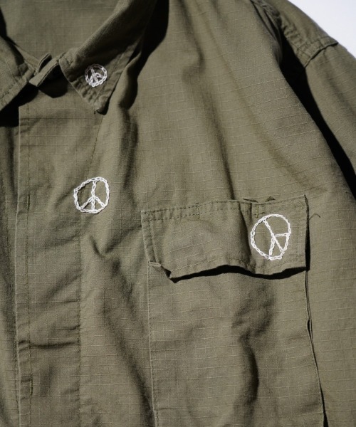 THRIFTY LOOK(スリフティールック)の「THRIFTY LOOK / スリフティールック DOODLE US MADE BDU JACKET COTTON RIPSTOP LONG BDUジャケット リメイク(ミリタリージャケット・メンズ・オリーブ・LARGE/X-LARGE)」の8枚目の写真