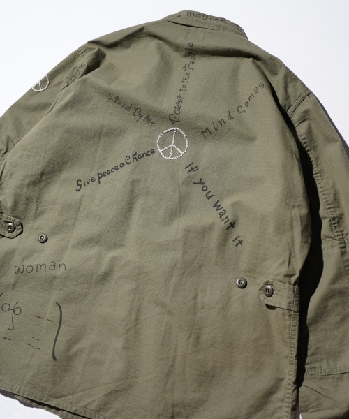 THRIFTY LOOK(スリフティールック)の「THRIFTY LOOK / スリフティールック DOODLE US MADE BDU JACKET COTTON RIPSTOP LONG BDUジャケット リメイク(ミリタリージャケット・メンズ・オリーブ・LARGE/X-LARGE)」の12枚目の写真