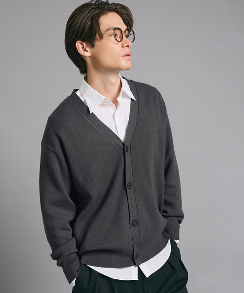 coca(coca)(コカ)の「PBTハイゲージニットカーディガン(カーディガン/ボレロ・メンズ・チャコール/ブラック・L/XL/M)」の2枚目の写真