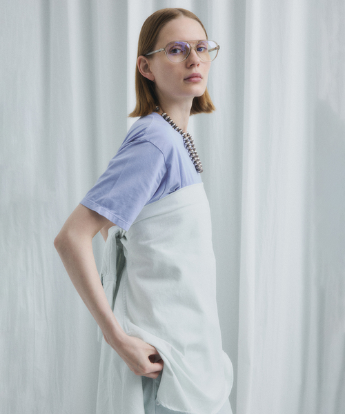 CALMER(カルメール)の「NATURAL DYE T-Shirt / ナチュラルダイTシャツ(Tシャツ/カットソー・レディース・サックスブルー・2/1)」の1枚目の写真