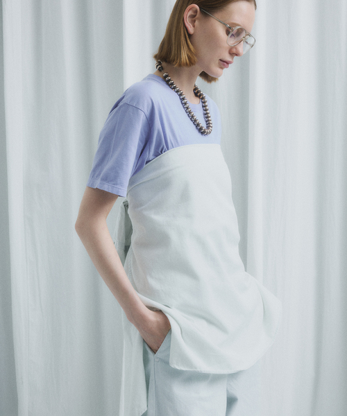 CALMER(カルメール)の「NATURAL DYE T-Shirt / ナチュラルダイTシャツ(Tシャツ/カットソー・レディース・サックスブルー・2/1)」の2枚目の写真