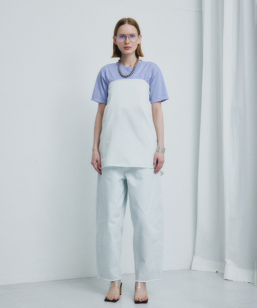 CALMER(カルメール)の「NATURAL DYE T-Shirt / ナチュラルダイTシャツ(Tシャツ/カットソー・レディース・サックスブルー・2/1)」の3枚目の写真