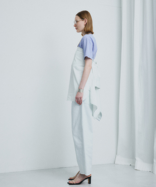 CALMER(カルメール)の「NATURAL DYE T-Shirt / ナチュラルダイTシャツ(Tシャツ/カットソー・レディース・サックスブルー・2/1)」の4枚目の写真