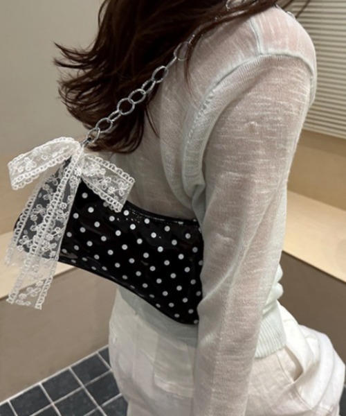 mebole(メボレ)の「dot chain shoulder bag(ショルダーバッグ・レディース・ホワイト/ブラック/レッド・FREE)」の11枚目の写真