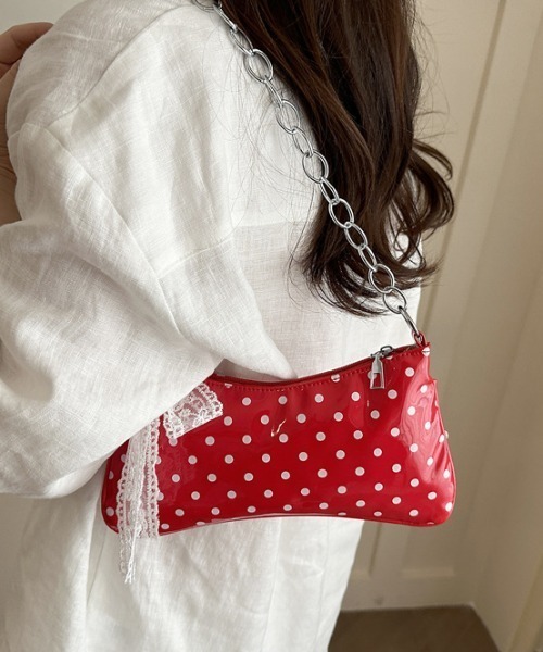mebole(メボレ)の「dot chain shoulder bag(ショルダーバッグ・レディース・ホワイト/ブラック/レッド・FREE)」の16枚目の写真