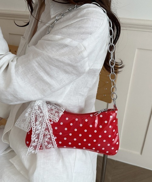mebole(メボレ)の「dot chain shoulder bag(ショルダーバッグ・レディース・ホワイト/ブラック/レッド・FREE)」の21枚目の写真