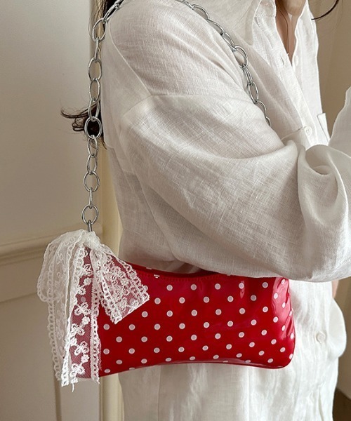 mebole(メボレ)の「dot chain shoulder bag(ショルダーバッグ・レディース・ホワイト/ブラック/レッド・FREE)」の22枚目の写真