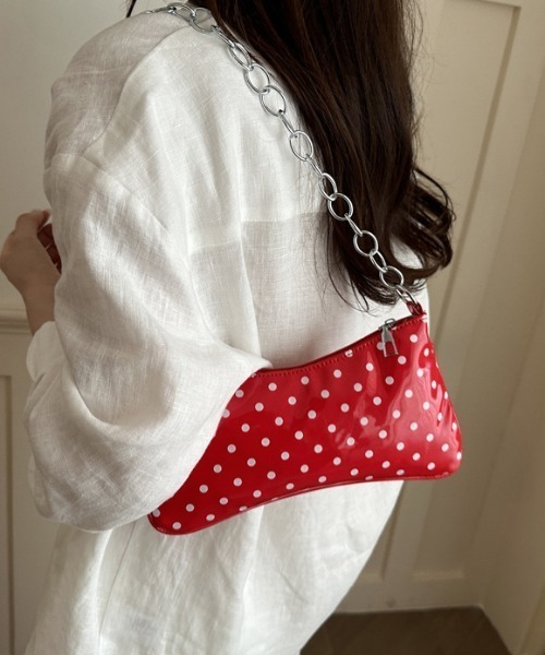 mebole(メボレ)の「dot chain shoulder bag(ショルダーバッグ・レディース・ホワイト/ブラック/レッド・FREE)」の18枚目の写真