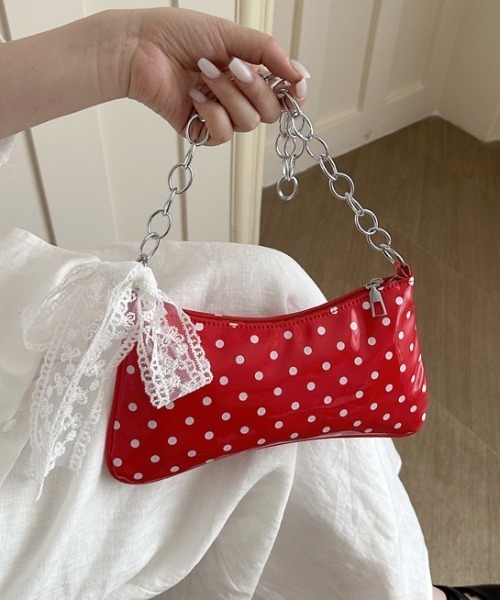 mebole(メボレ)の「dot chain shoulder bag(ショルダーバッグ・レディース・ホワイト/ブラック/レッド・FREE)」の17枚目の写真