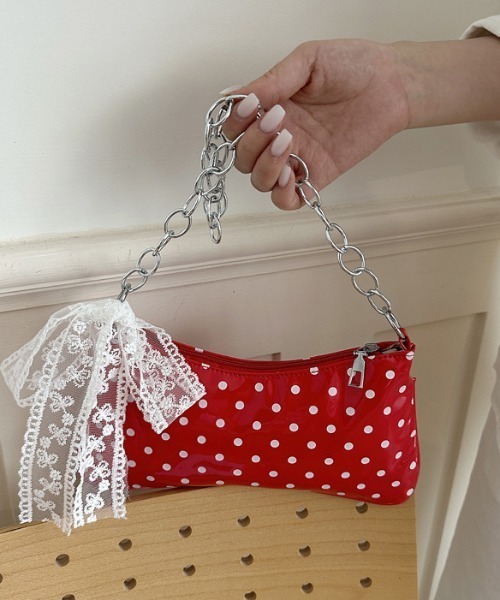 mebole(メボレ)の「dot chain shoulder bag(ショルダーバッグ・レディース・ホワイト/ブラック/レッド・FREE)」の19枚目の写真