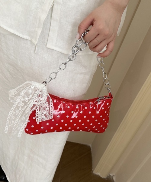 mebole(メボレ)の「dot chain shoulder bag(ショルダーバッグ・レディース・ホワイト/ブラック/レッド・FREE)」の20枚目の写真