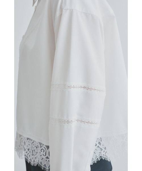 Muel Chic(ミュエルシック)の「Lilt lace shirt リルトレースシャツ(シャツ/ブラウス・レディース・ブラック/ストライプ/ホワイト・FREE)」の19枚目の写真