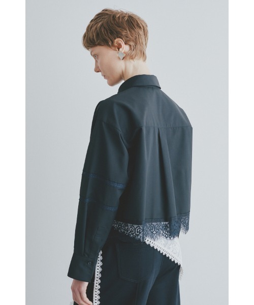 Muel Chic(ミュエルシック)の「Lilt lace shirt リルトレースシャツ(シャツ/ブラウス・レディース・ブラック/ストライプ/ホワイト・FREE)」の10枚目の写真