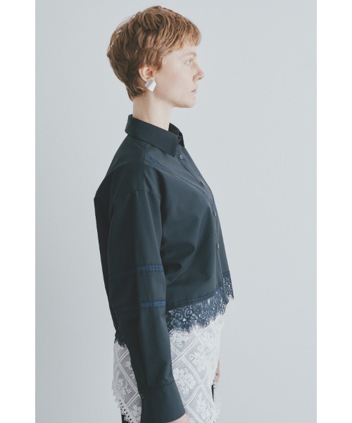 Muel Chic(ミュエルシック)の「Lilt lace shirt リルトレースシャツ(シャツ/ブラウス・レディース・ブラック/ストライプ/ホワイト・FREE)」の11枚目の写真