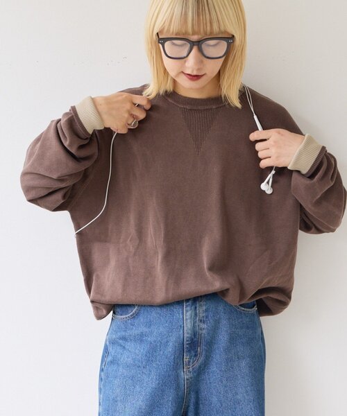 CIAOPANIC TYPY(チャオパニックティピー)の「【UNISEX】スウェットライクヴィンテージニット(ニット/セーター・メンズ・ブラック/レッド/グリーン/ブラウン・LARGE/MEDIUM)」の2枚目の写真