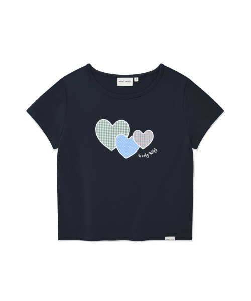 Wacky WiLLy(ワッキーウィリー)の「ウィメンズスリムベイビーフィットハート半袖Tシャツダークネイビー(Tシャツ/カットソー・レディース・その他・SMALL/MEDIUM)」の1枚目の写真