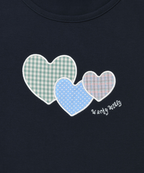 Wacky WiLLy(ワッキーウィリー)の「ウィメンズスリムベイビーフィットハート半袖Tシャツダークネイビー(Tシャツ/カットソー・レディース・その他・SMALL/MEDIUM)」の4枚目の写真