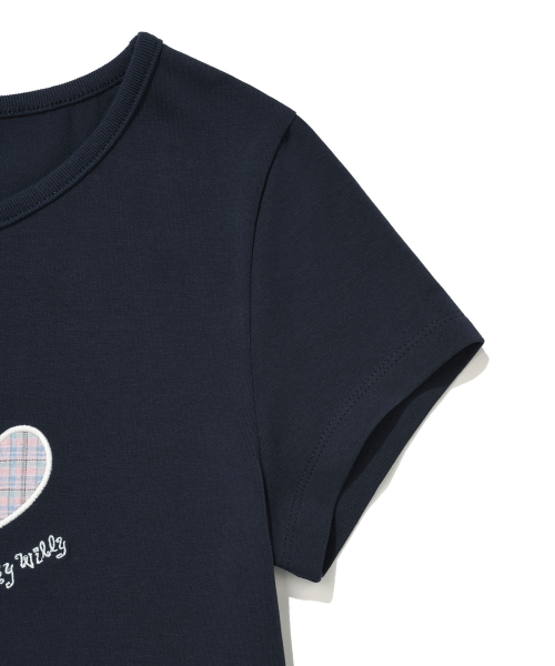 Wacky WiLLy(ワッキーウィリー)の「ウィメンズスリムベイビーフィットハート半袖Tシャツダークネイビー(Tシャツ/カットソー・レディース・その他・SMALL/MEDIUM)」の5枚目の写真