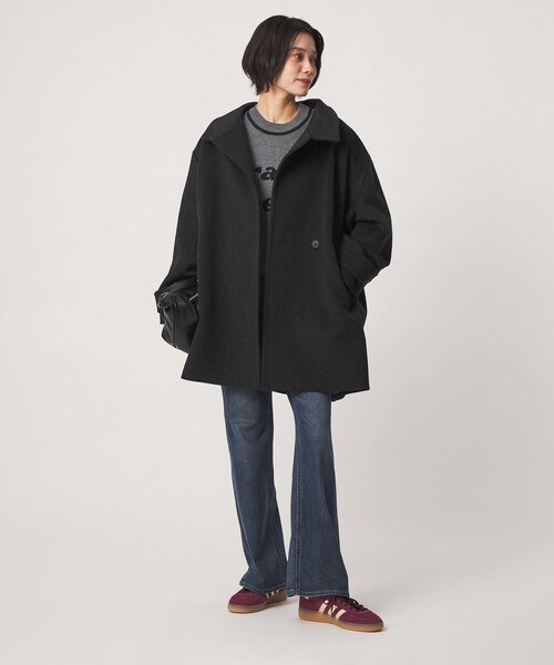 green label relaxing（グリーンレーベルリラクシング）の「［size SHORT/TALLあり］＜1_OF MINE＞スタンドカラー コート（その他アウター・レディース・ダークブラウン/ダークグレー/ナチュラル/モカ・SHORT/36/38/TALL）」の6枚目の写真