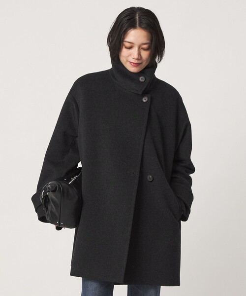 green label relaxing（グリーンレーベルリラクシング）の「［size SHORT/TALLあり］＜1_OF MINE＞スタンドカラー コート（その他アウター・レディース・ダークブラウン/ダークグレー/ナチュラル/モカ・SHORT/36/38/TALL）」の8枚目の写真