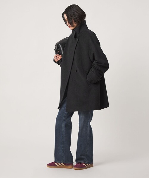 green label relaxing（グリーンレーベルリラクシング）の「［size SHORT/TALLあり］＜1_OF MINE＞スタンドカラー コート（その他アウター・レディース・ダークブラウン/ダークグレー/ナチュラル/モカ・SHORT/36/38/TALL）」の10枚目の写真