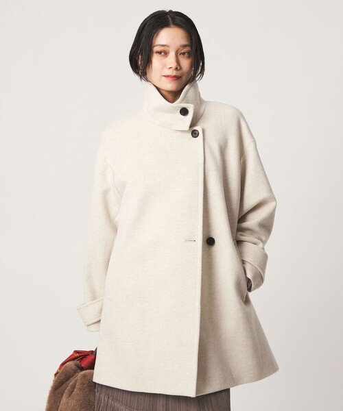 green label relaxing（グリーンレーベルリラクシング）の「［size SHORT/TALLあり］＜1_OF MINE＞スタンドカラー コート（その他アウター・レディース・ダークブラウン/ダークグレー/ナチュラル/モカ・SHORT/36/38/TALL）」の11枚目の写真