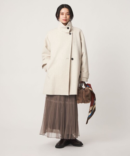 green label relaxing（グリーンレーベルリラクシング）の「［size SHORT/TALLあり］＜1_OF MINE＞スタンドカラー コート（その他アウター・レディース・ダークブラウン/ダークグレー/ナチュラル/モカ・SHORT/36/38/TALL）」の13枚目の写真