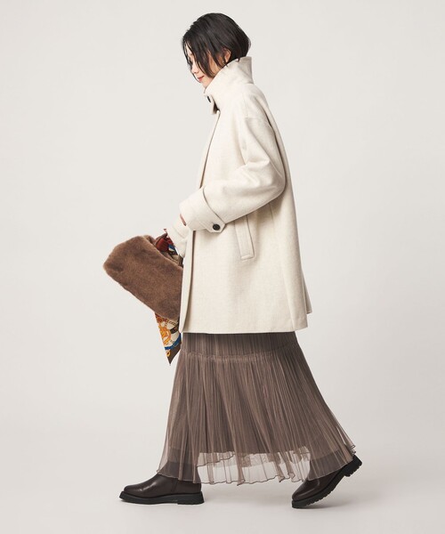 green label relaxing（グリーンレーベルリラクシング）の「［size SHORT/TALLあり］＜1_OF MINE＞スタンドカラー コート（その他アウター・レディース・ダークブラウン/ダークグレー/ナチュラル/モカ・SHORT/36/38/TALL）」の15枚目の写真