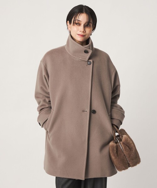 green label relaxing（グリーンレーベルリラクシング）の「［size SHORT/TALLあり］＜1_OF MINE＞スタンドカラー コート（その他アウター・レディース・ダークブラウン/ダークグレー/ナチュラル/モカ・SHORT/36/38/TALL）」の16枚目の写真
