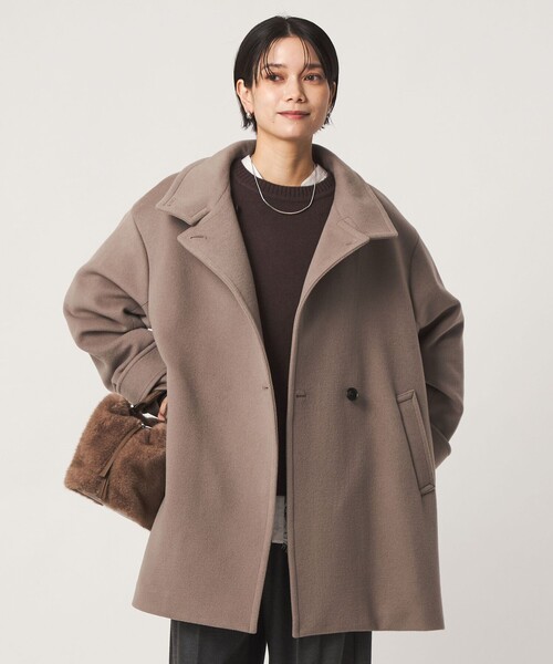 green label relaxing（グリーンレーベルリラクシング）の「［size SHORT/TALLあり］＜1_OF MINE＞スタンドカラー コート（その他アウター・レディース・ダークブラウン/ダークグレー/ナチュラル/モカ・SHORT/36/38/TALL）」の17枚目の写真