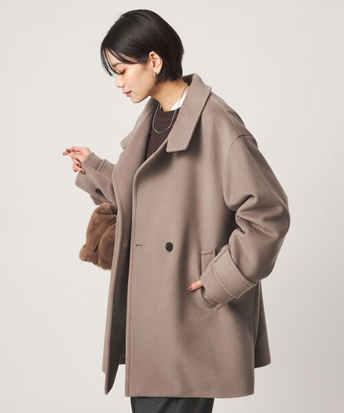 green label relaxing（グリーンレーベルリラクシング）の「［size SHORT/TALLあり］＜1_OF MINE＞スタンドカラー コート（その他アウター・レディース・ダークブラウン/ダークグレー/ナチュラル/モカ・SHORT/36/38/TALL）」の19枚目の写真