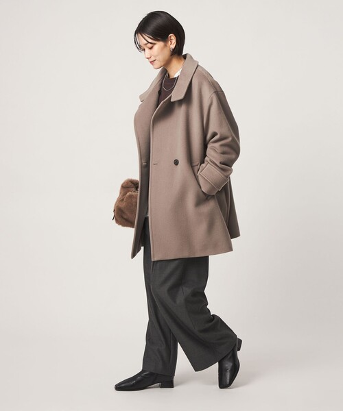 green label relaxing（グリーンレーベルリラクシング）の「［size SHORT/TALLあり］＜1_OF MINE＞スタンドカラー コート（その他アウター・レディース・ダークブラウン/ダークグレー/ナチュラル/モカ・SHORT/36/38/TALL）」の22枚目の写真