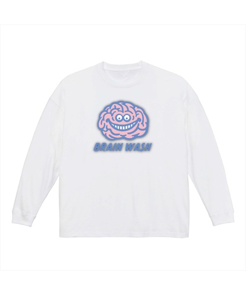 NOBOUND（ノーバウンド）の「NOBOUND（ノーバウンド） 長袖Tシャツ ポップブレイン イラスト プリント ビッグシルエット 5.6オンス ビッグTシャツ メンズ レディース ユニセックス ストリート（Tシャツ/カットソー・メンズ・ブラック系3/ホワイト系1/ホワイト系2/ブラック系2/ブラック系1/ブラック系4・M/S/XL/L）」の2枚目の写真