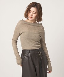 conte（コンテ）の「<conte>オフショルダー リブニット（ニット/セーター）」