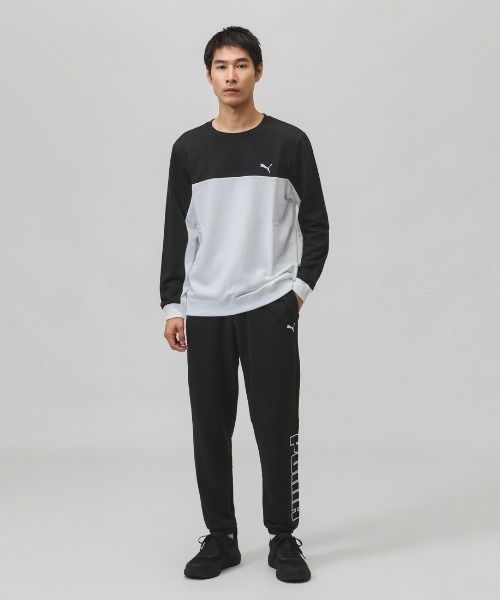 PUMA（プーマ）の「プーマ PUMA ESS スウェットクルー TR（スウェット・メンズ・オリーブ/ブラック×ホワイト/ブラック×グレー・LL/L/3L/S/M）」の7枚目の写真