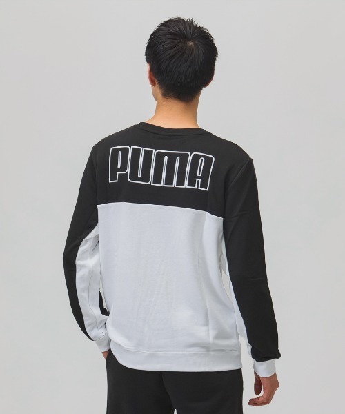 PUMA（プーマ）の「プーマ PUMA ESS スウェットクルー TR（スウェット・メンズ・オリーブ/ブラック×ホワイト/ブラック×グレー・LL/L/3L/S/M）」の6枚目の写真