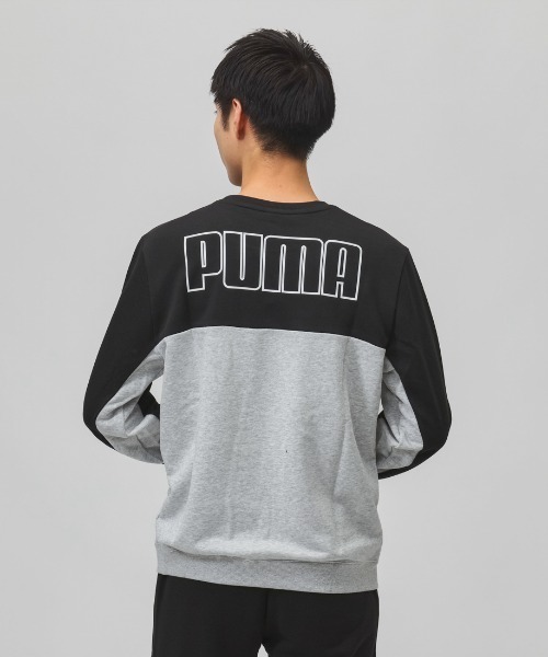 PUMA（プーマ）の「プーマ PUMA ESS スウェットクルー TR（スウェット・メンズ・オリーブ/ブラック×ホワイト/ブラック×グレー・LL/L/3L/S/M）」の5枚目の写真