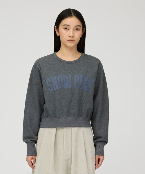 Snow Peak(スノーピーク)の「Snow Peak / Urake Varsity Print Pullover 裏毛 バーシティプリントプルオーバー(スウェット・メンズ・ライトグレー/チャコール・1/3/2)」の1枚目の写真