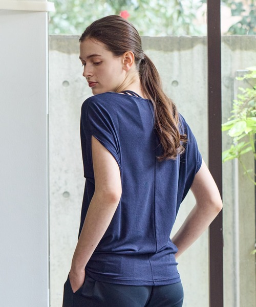 Julier Yoga and Relax(ジュリエヨガアンドリラックス)の「Julier ストレッチベア天竺プルオーバー(Tシャツ/カットソー・レディース・ピンク系その他/ホワイト/ブラック・FREE)」の6枚目の写真