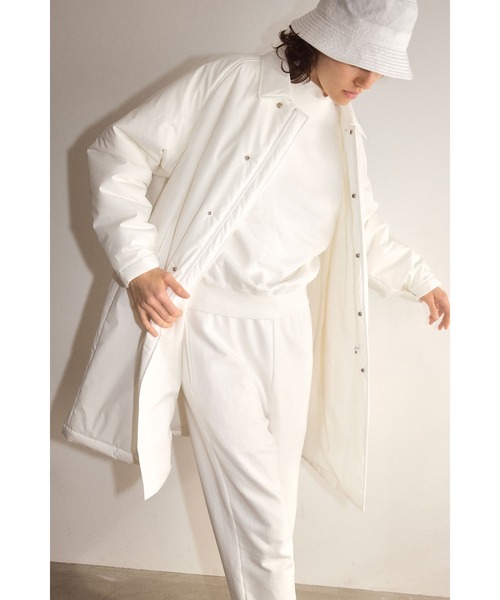 Y(ワイ)の「Y / ORGANIC COTTON / POLYESTER PADDING CO(ダウンジャケット/コート・メンズ・ホワイト/ネイビー・MEDIUM/SMALL/LARGE)」の8枚目の写真