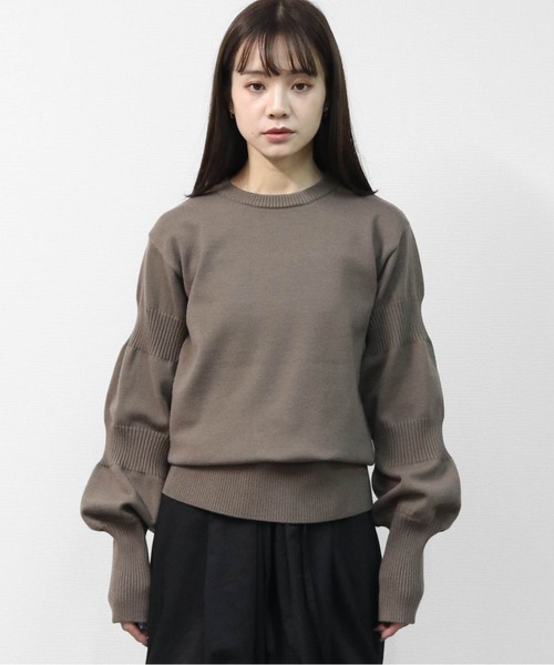 THE CELL.(ザセルドット)の「【アンチピリング糸】 ダブルパフスリーブニット ANTI-PILLING YARN DOUBLE PUFF SLEEVE KNIT(ニット/セーター・レディース・ブラック/グレー/モカ/レッド・FREE)」の4枚目の写真