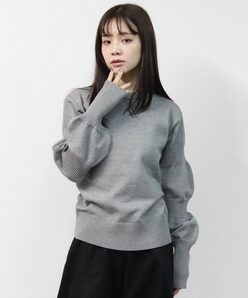 THE CELL.(ザセルドット)の「【アンチピリング糸】 ダブルパフスリーブニット ANTI-PILLING YARN DOUBLE PUFF SLEEVE KNIT(ニット/セーター・レディース・ブラック/グレー/モカ/レッド・FREE)」の6枚目の写真