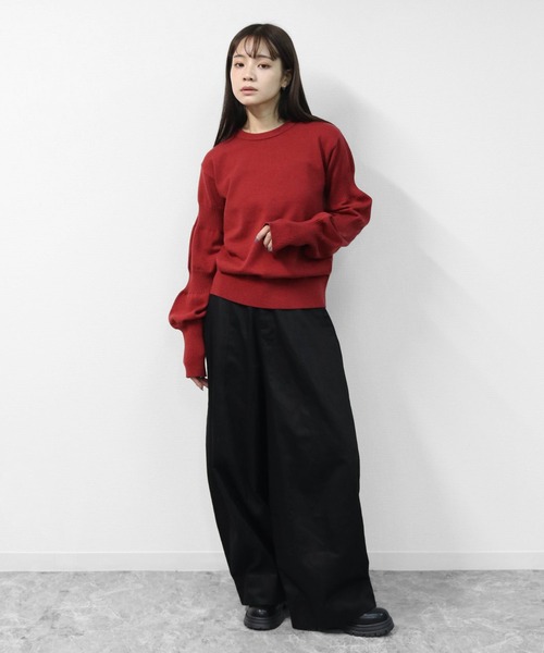 THE CELL.(ザセルドット)の「【アンチピリング糸】 ダブルパフスリーブニット ANTI-PILLING YARN DOUBLE PUFF SLEEVE KNIT(ニット/セーター・レディース・ブラック/グレー/モカ/レッド・FREE)」の13枚目の写真