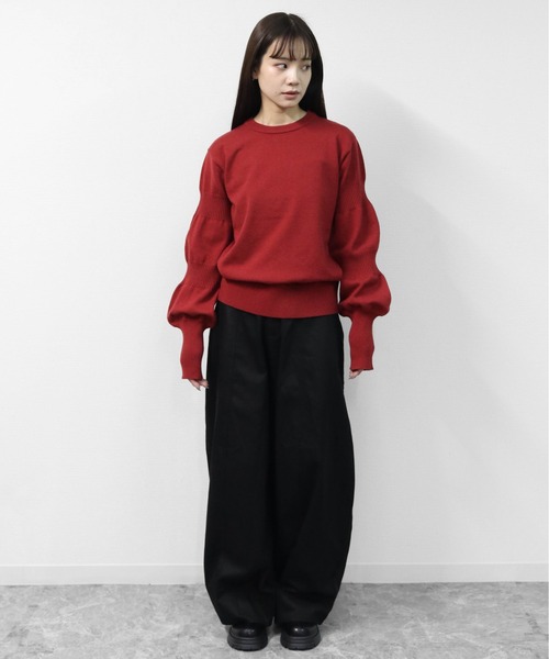 THE CELL.(ザセルドット)の「【アンチピリング糸】 ダブルパフスリーブニット ANTI-PILLING YARN DOUBLE PUFF SLEEVE KNIT(ニット/セーター・レディース・ブラック/グレー/モカ/レッド・FREE)」の14枚目の写真