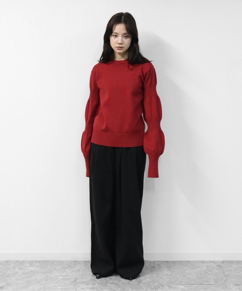 THE CELL.(ザセルドット)の「【アンチピリング糸】 ダブルパフスリーブニット ANTI-PILLING YARN DOUBLE PUFF SLEEVE KNIT(ニット/セーター・レディース・ブラック/グレー/モカ/レッド・FREE)」の18枚目の写真